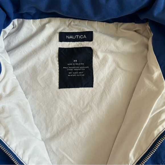 Vintage Nautica Lightweight Blue Jacket with Hidden Hoodie Size Medium - Picture 6 of 13